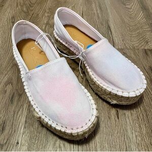 Splendid NWOT Laney Pink Tie-Dye Espadrille Slip-On Platform Shoes